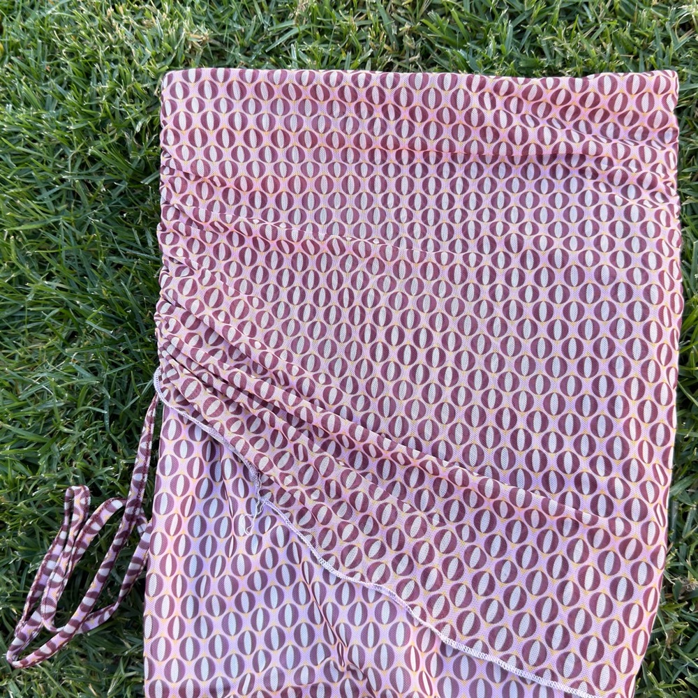 Pink and White Patterned Skirt